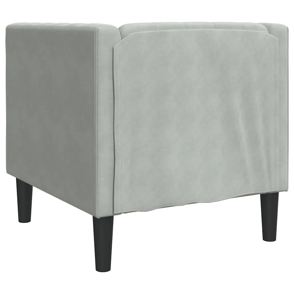 vidaXL Poltrona Chesterfield Grigio chiaro 71 x 74.5 x 70.5 cm Velluto