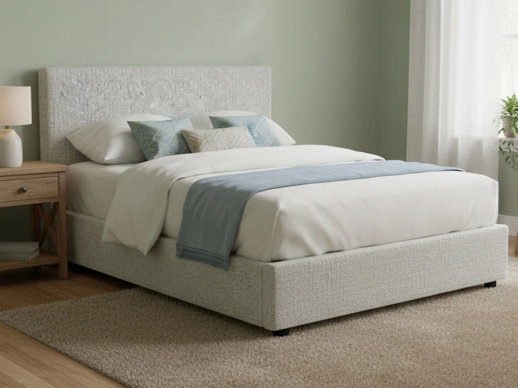 Basildon, Letto Matrimoniale Sfoderabile Made in Italy, Grigio Chiaro