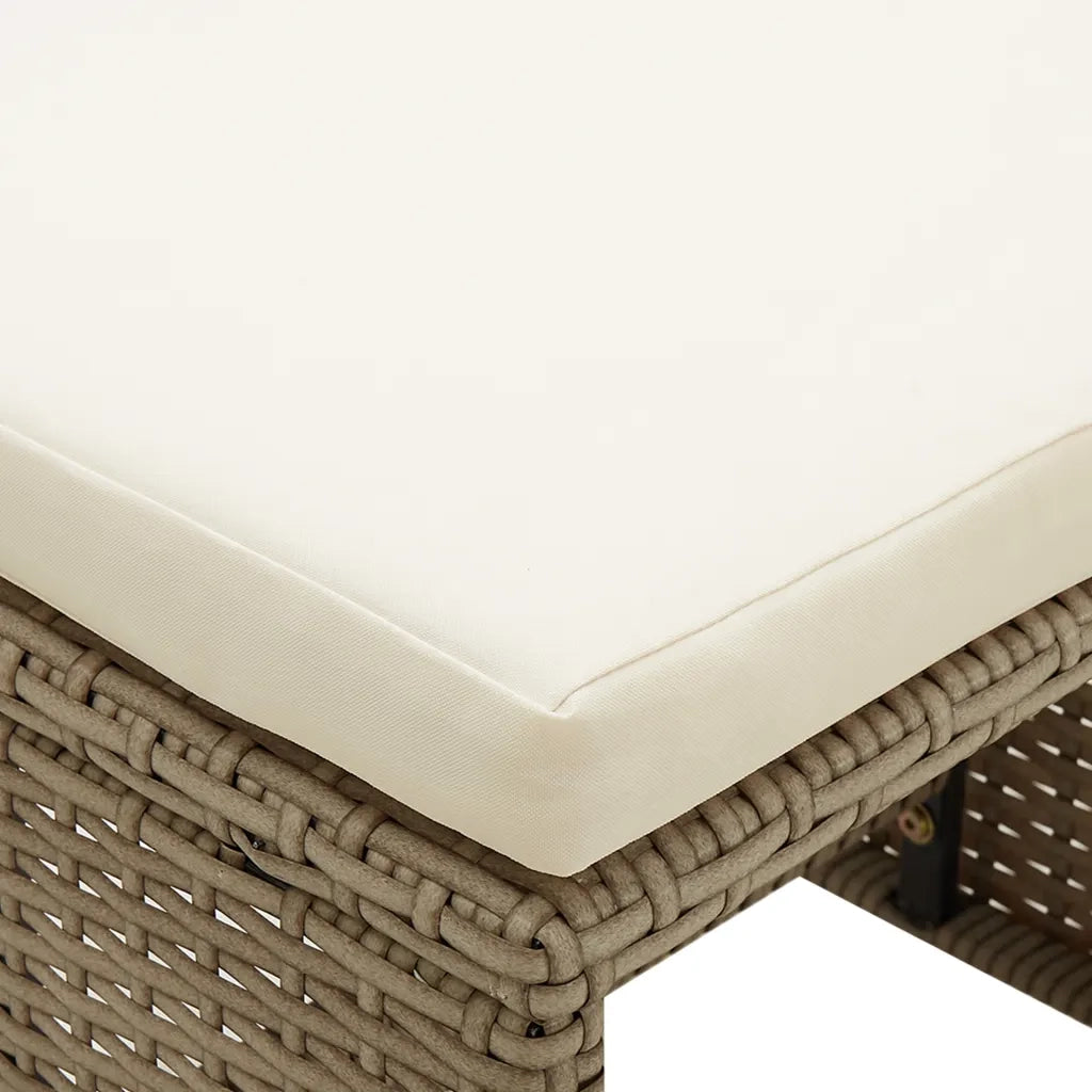 Sgabelli da Giardino 2 pz con Cuscini in Polyrattan Beige CFW7314481