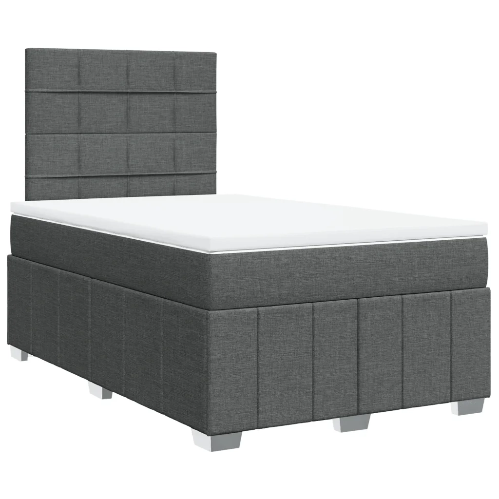 Giroletto a Molle con Materasso Grigio Scuro 120x190cm Tessuto
