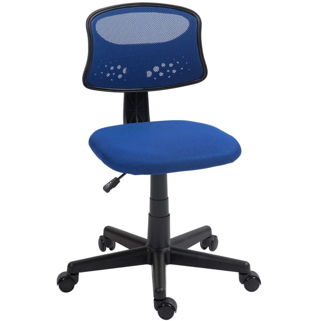 Sedia da ufficio senza braccioli girevole con schienale in rete traspirante altezza regolabile ¨C zephmum ¨C blu