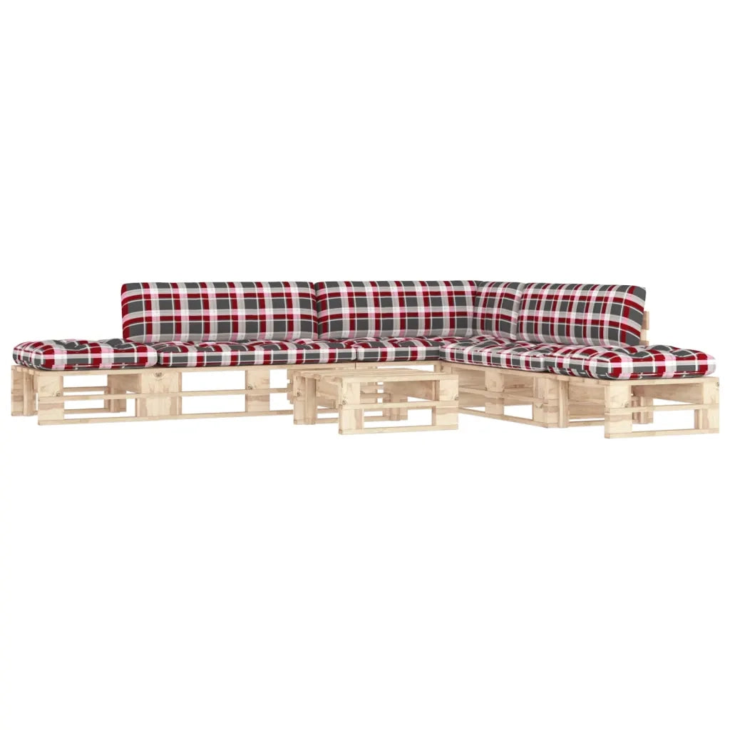 Set Divani in Pallet con Cuscini 6 pz in Pino Impregnatocod mxl 126386