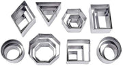 Set di 24 forme per biscotti in acciaio inossidabile - forme geometriche - resistente all'acqua calda del lavastoviglie - progettato per un design compatto - ideale per decorare - forme per biscotti.