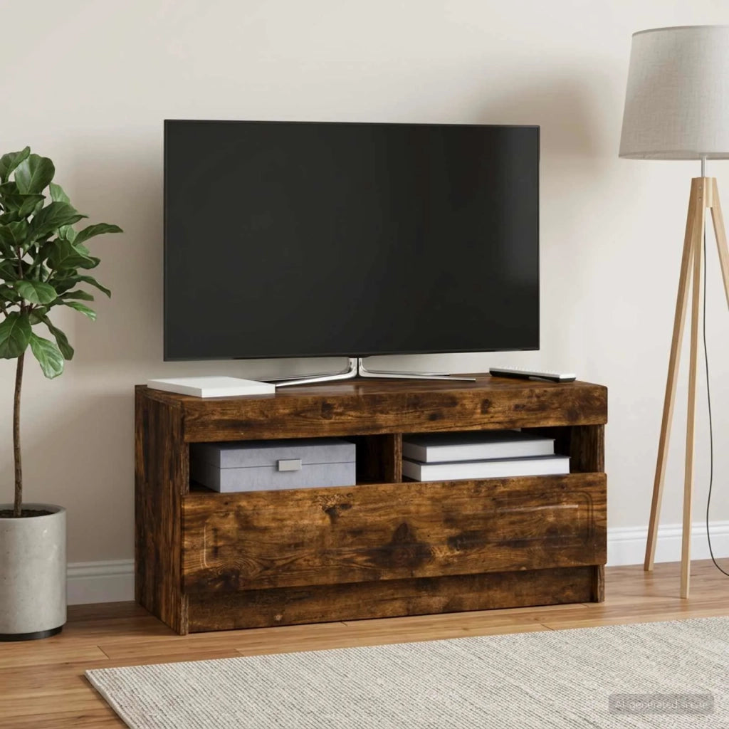 Mobile TV LED Rovere Fumo Legno ingegnerizzato 897880