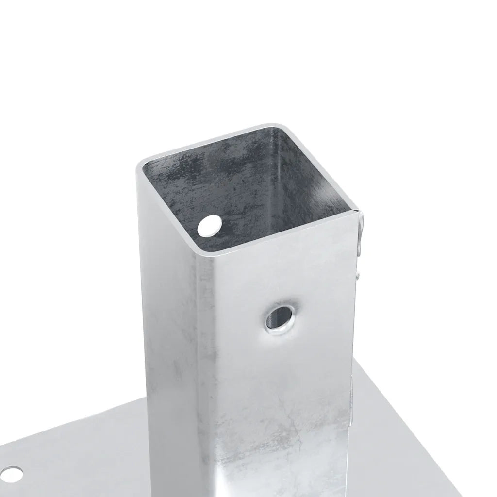 Basi per Pali Quadrate 4 pz Argento 46x46 mm in Acciaio Zincato CFW2665073