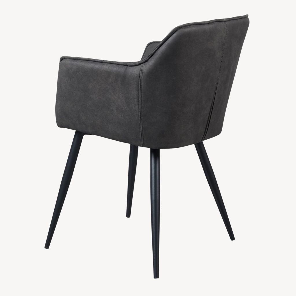 Set di 2 Sedie per Sala Pranzo Birmingham Effetto Velluto Grigio Scuro [en.casa]