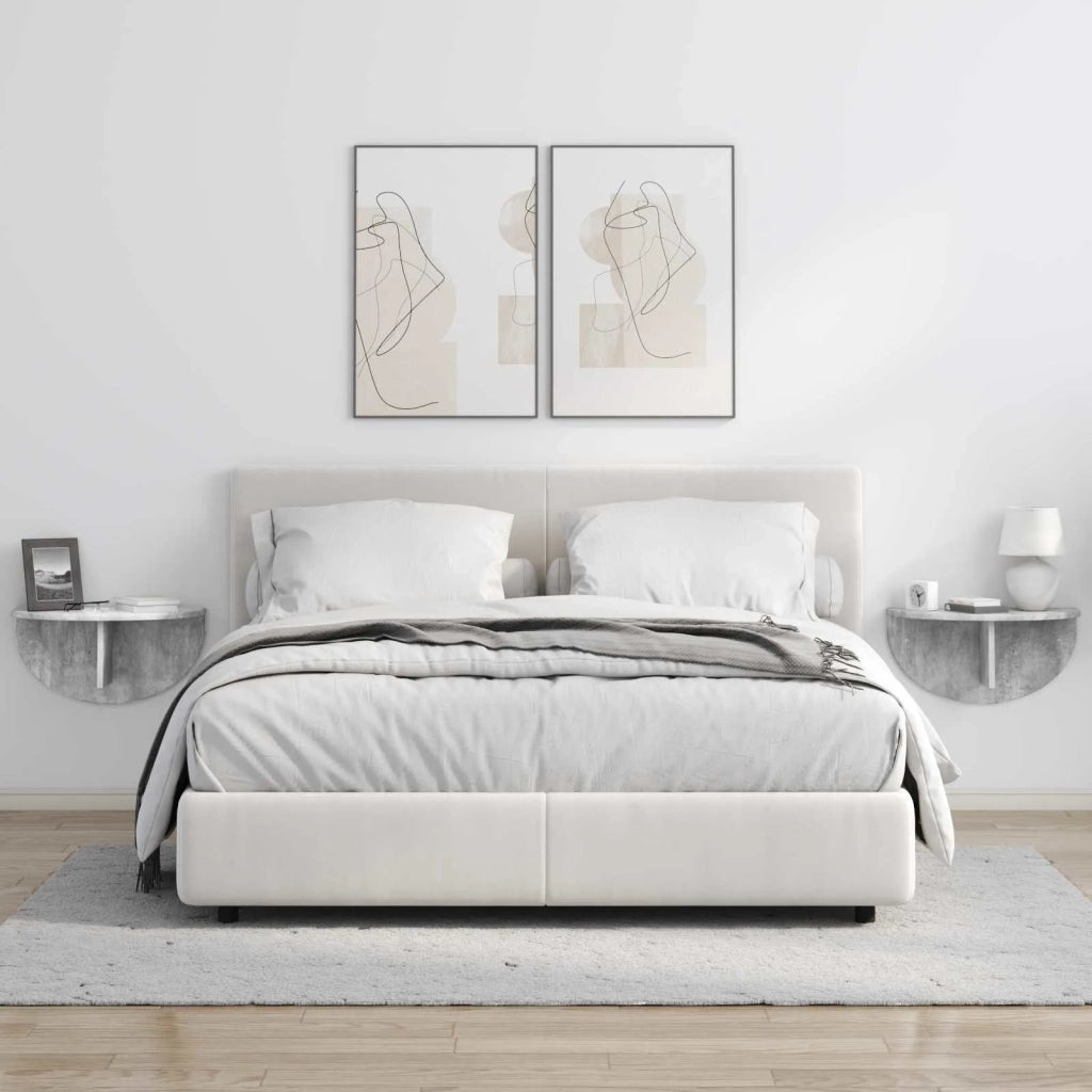 Scaffale da parete 2 pcs Grigio cemento 48 x 24 x 24 cm