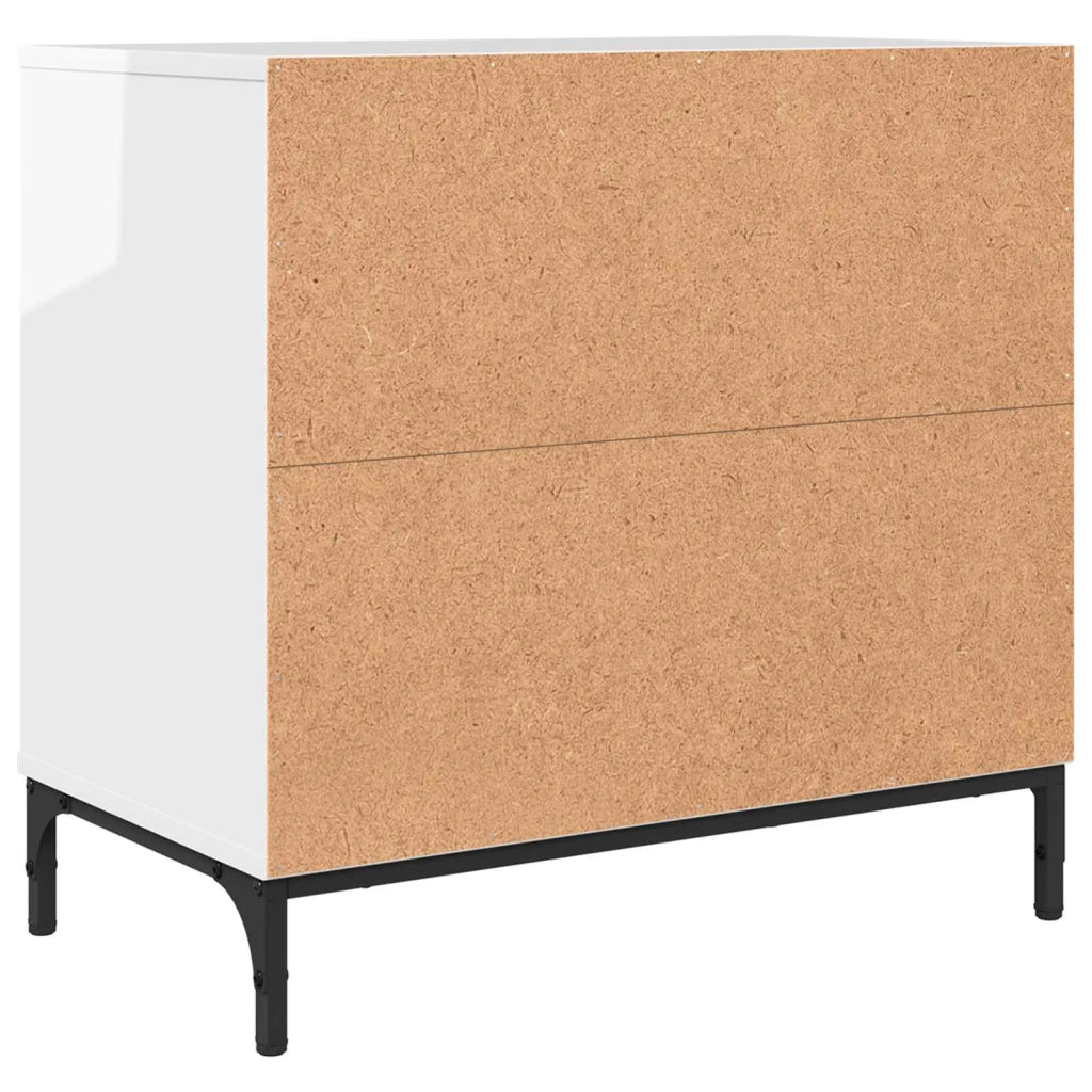Comodino Bianco lucido 63.5 x 36 x 61 cm Legno multistrato 883468