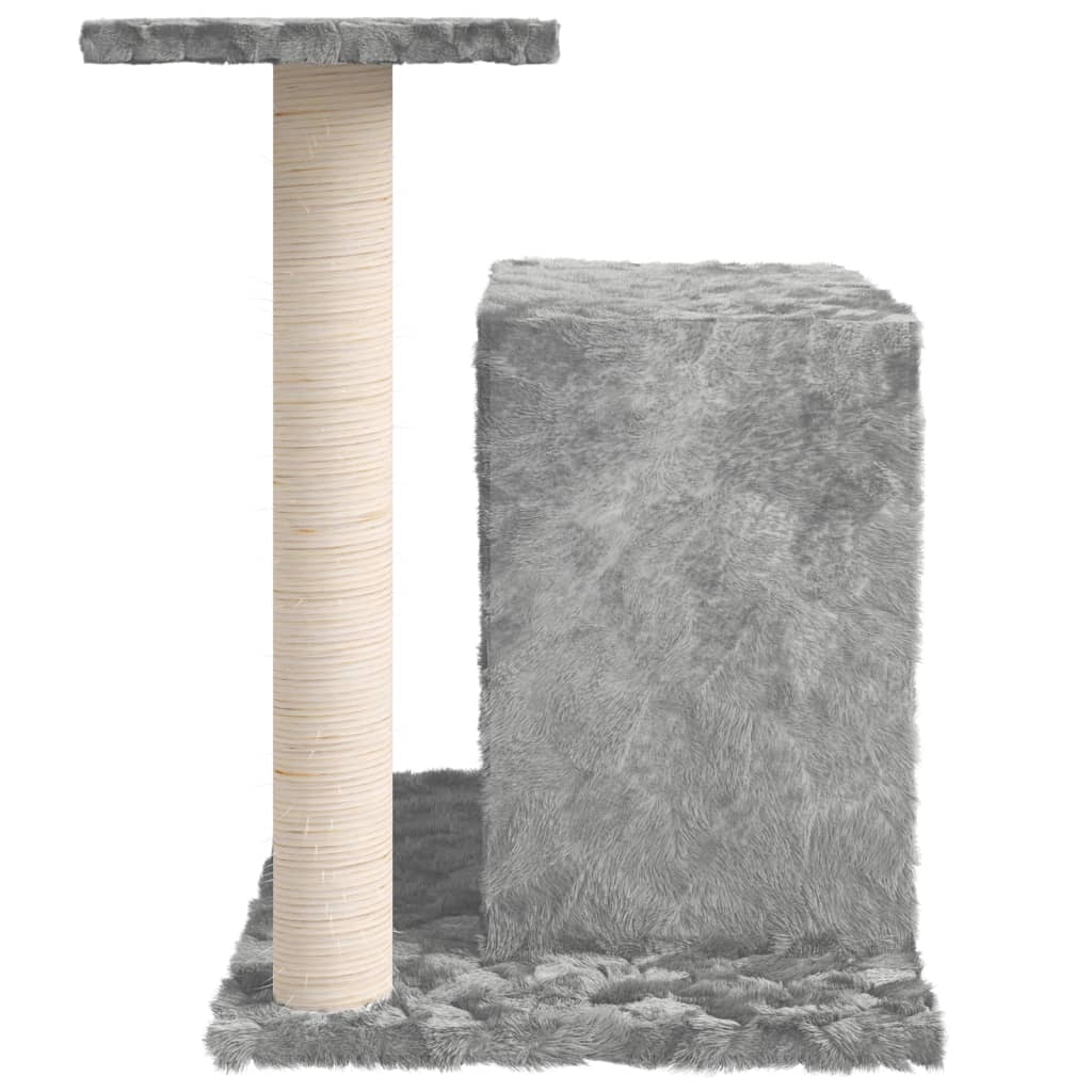 Tiragraffi per gatti torre per arrampicata giocattolo piattaforma per arrampicata con tiragraffi in sisal leggero 51 cm grigio 02_0022439