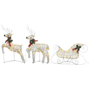 Renne e Slitta di Natale Decorazione per Esterni 60 LED Oro CFW6882077