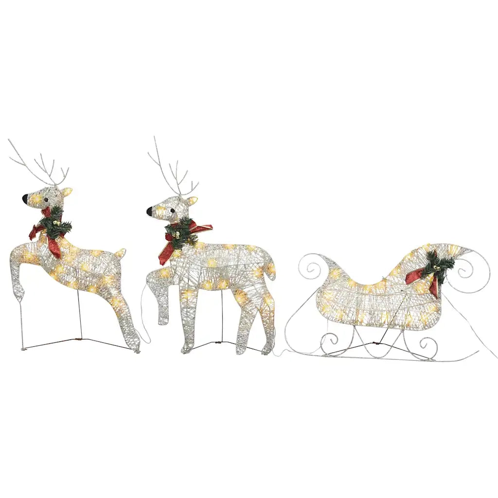 Renne e Slitta di Natale Decorazione per Esterni 60 LED Oro CFW6882077
