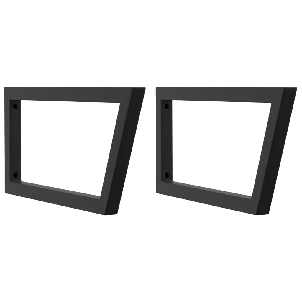 Reggimensole per Lavabo 2 pz-Supporti per mensole a muro Nere Trapezio in Acciaio 940571