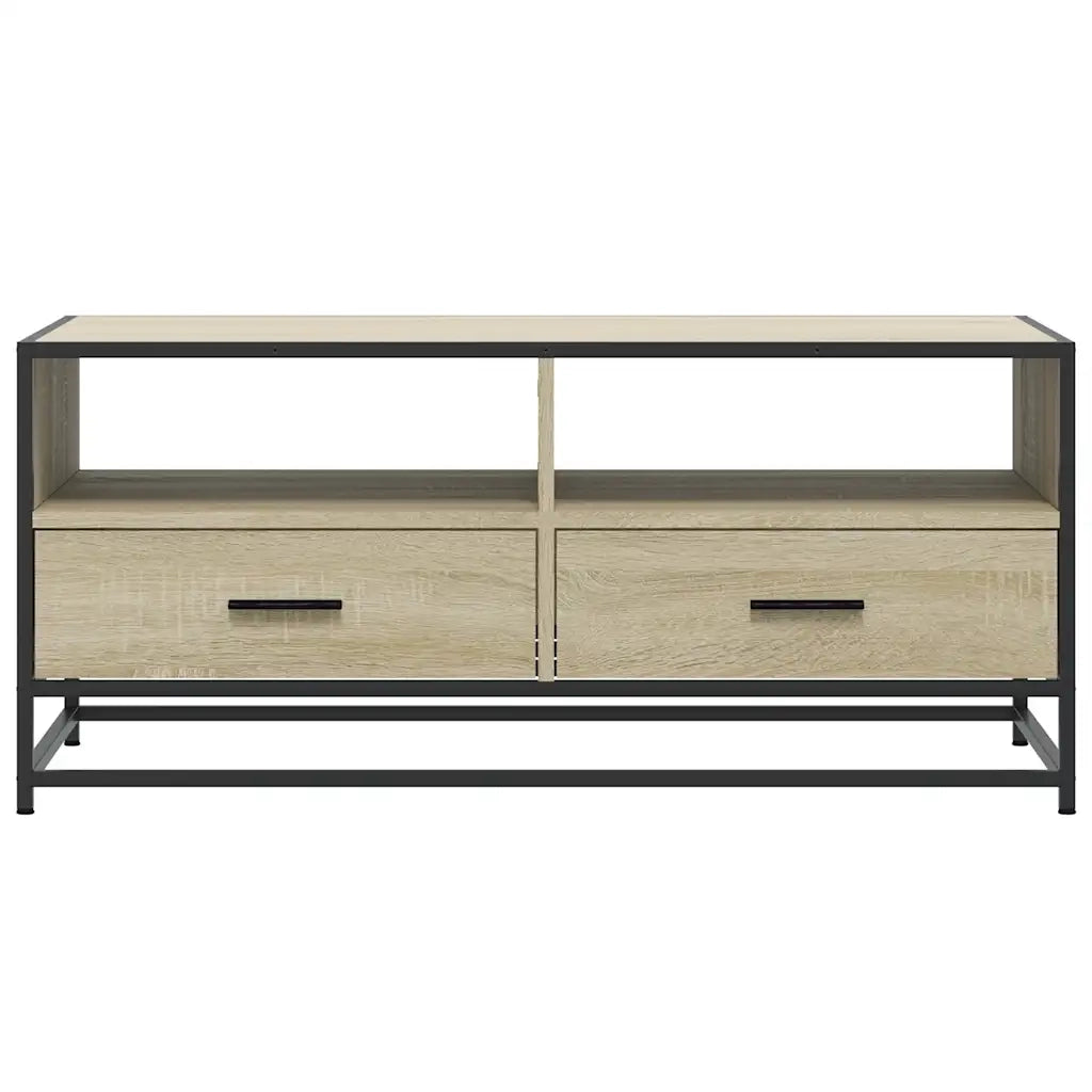 Tavolino Rovere Sonoma 100x50x45 cm Legno Multistrato e Metallo