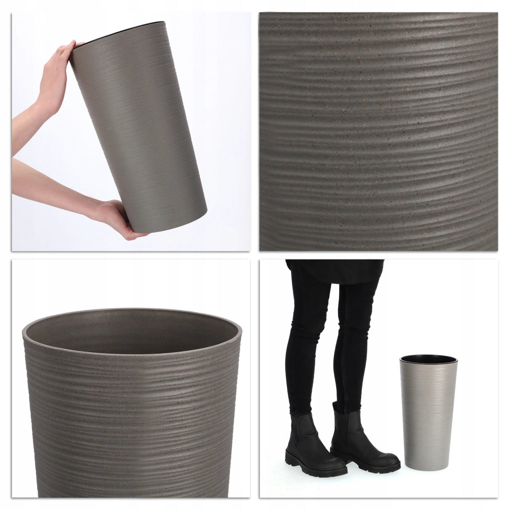 Vaso da fiori KADAX, coprivaso, alto, 37 cm, con inserto, per soggiorno, grigio