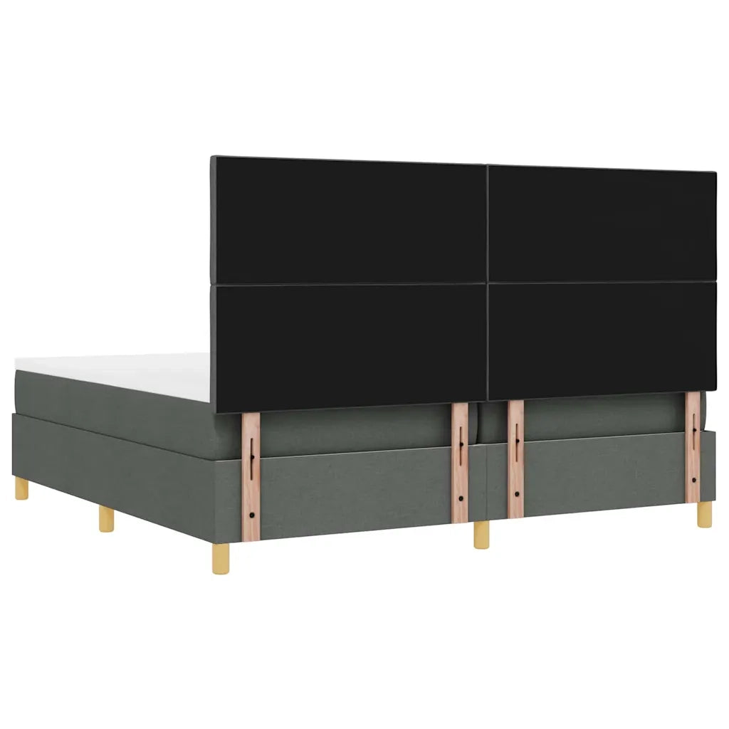 Letto a molle con materasso Grigio scuro 200 x 200 cm Tessuto 3339722