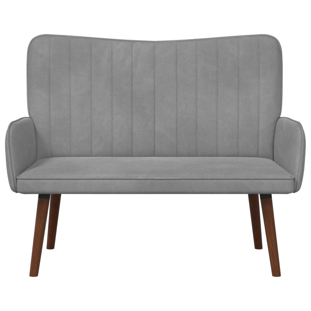 Sofa a Due Posti Grigio chiaro 115 x 61 x 87 cm Velluto