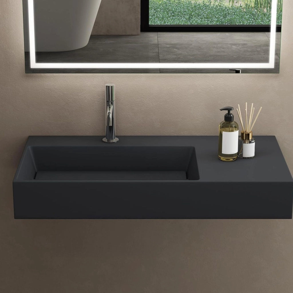 Lavabo In Conglomerato Archi 75 Cm Grey Matt
