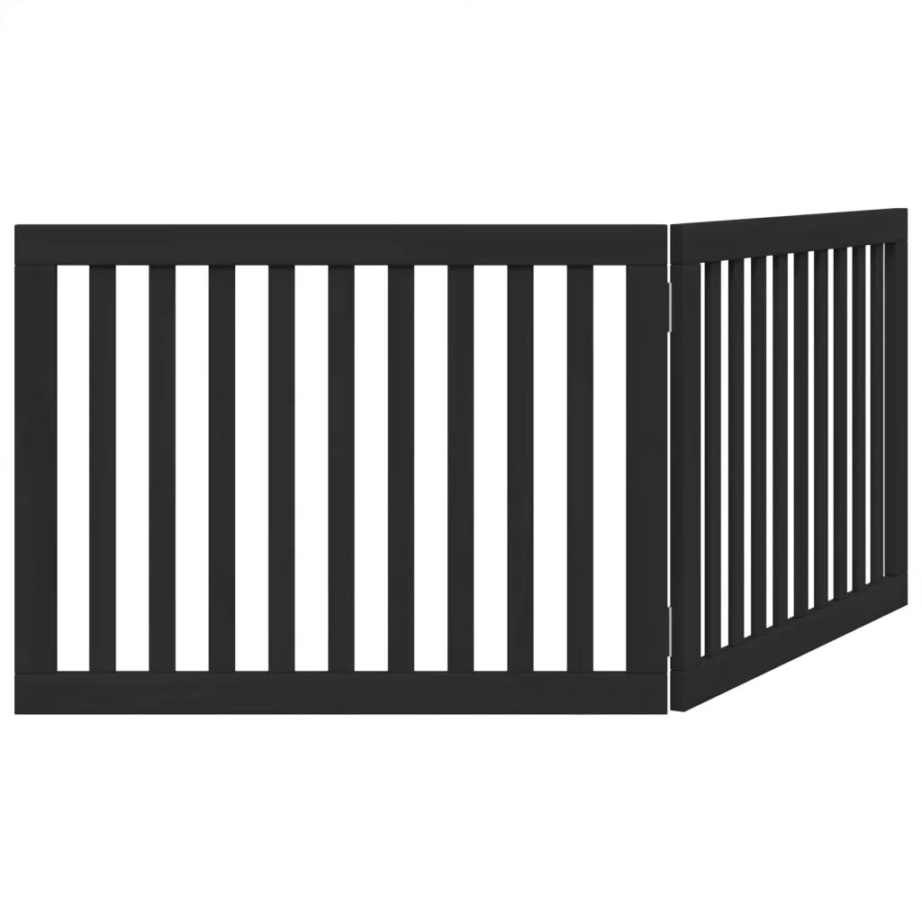 Cancello per Cani Pieghevole 2 Pannelli Nero 160cm Legno Pioppo CFW2339843