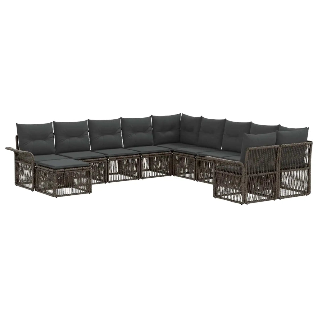 Set Divano da Giardino 11 pcs Grigio e Grigio Scuro polyrattan 3435029