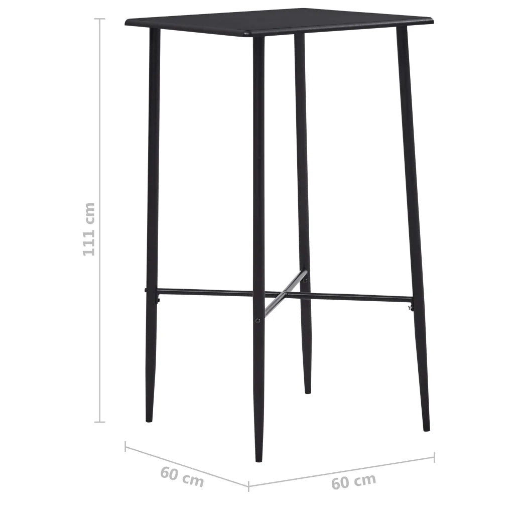 Tavolo da Bar Nero 60x60x111 cm in MDF
