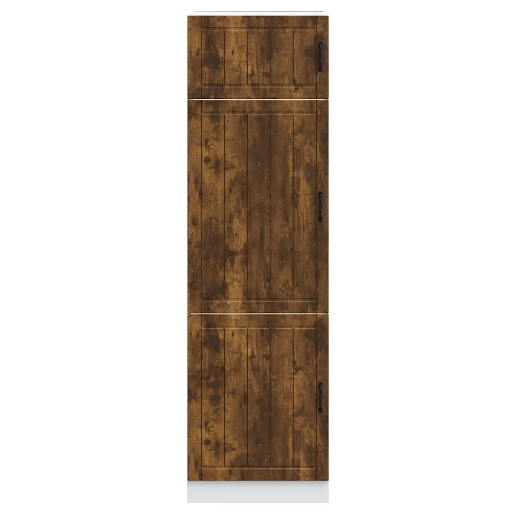 Armadio da Cucina Lucca Rovere Fumo in Legno Multistrato