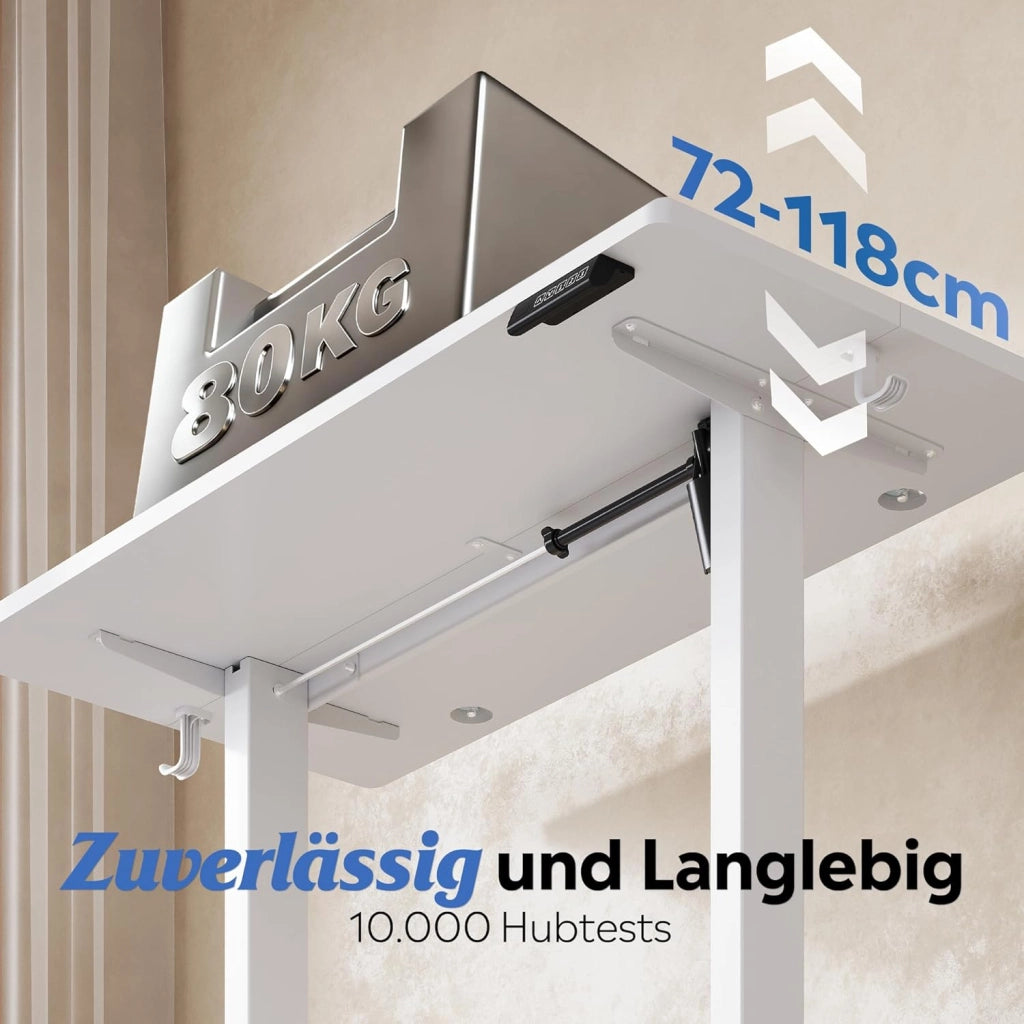 Scrivania regolabile in altezza 120x60 cm ¨C Zephmum ¨C Bianco