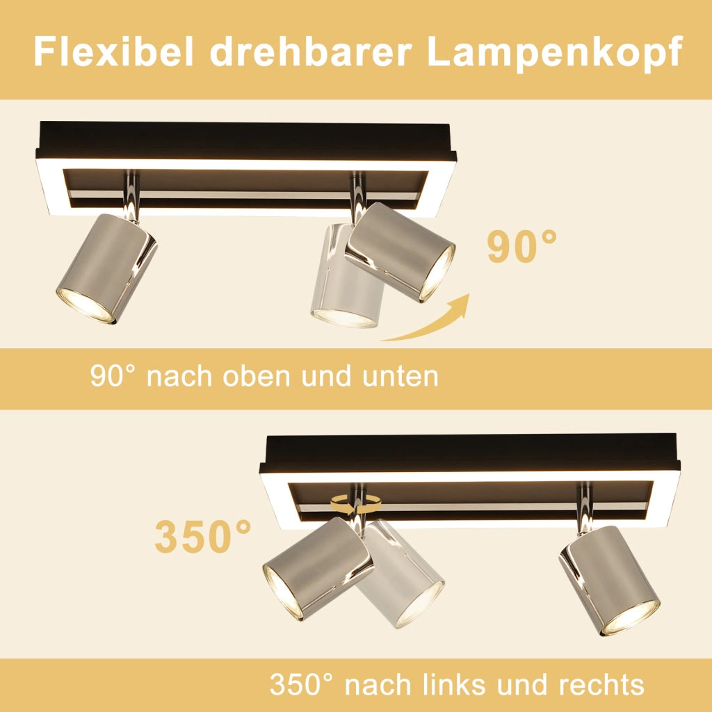 ZMH Faretto da soffitto LED 2 luci GU10 orientabili 12W