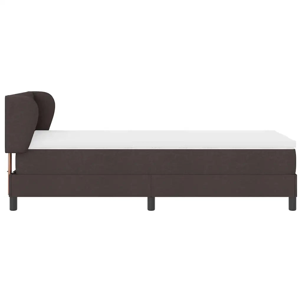 Letto a molle con testiera Marrone Scuro 90 x 190 cm Tessuto 3340062