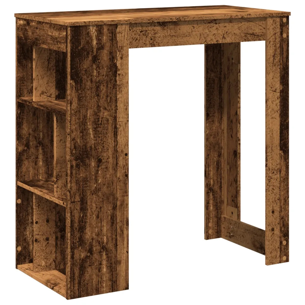 vidaXL Tavolo Bar con Rastrelliera Antico 102x50x103,5 cm Multistrato