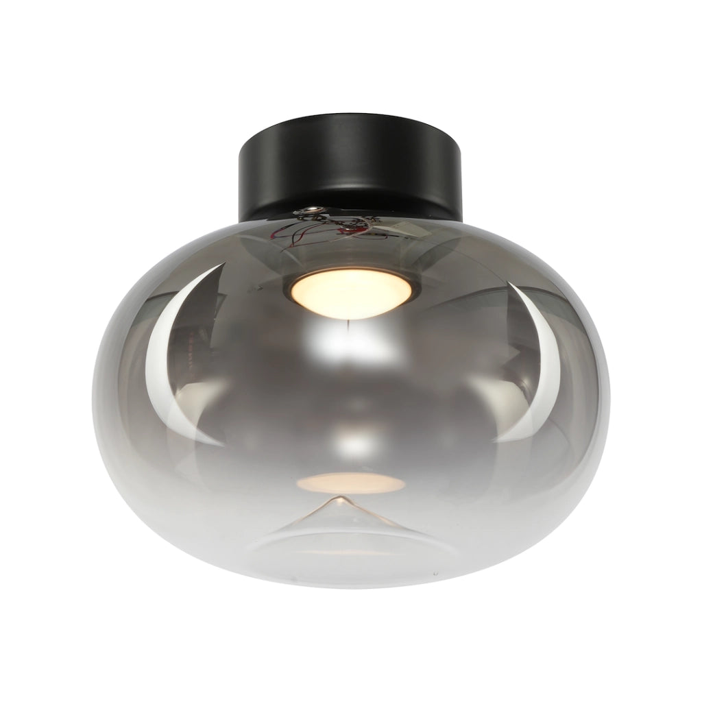 Plafoniera moderna nera vetro fumé LED 4W Vaso Milagro