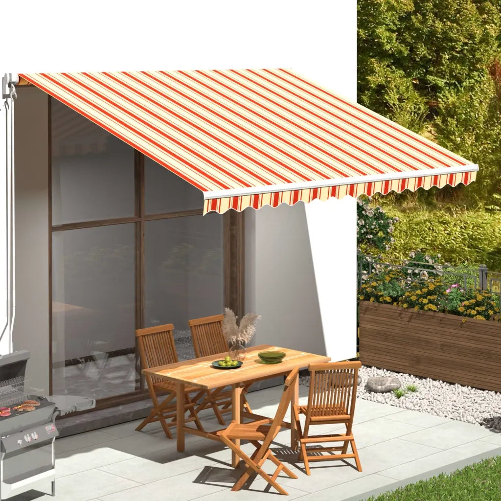 Tessuto di Ricambio per Tenda da Sole-Ricambio telo per tenda da sole Giallo e Arancio 4x3,5 m