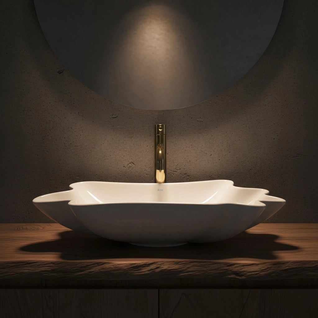 Lavabo Da Appoggio Rea Infinity + Tappo Click-clack