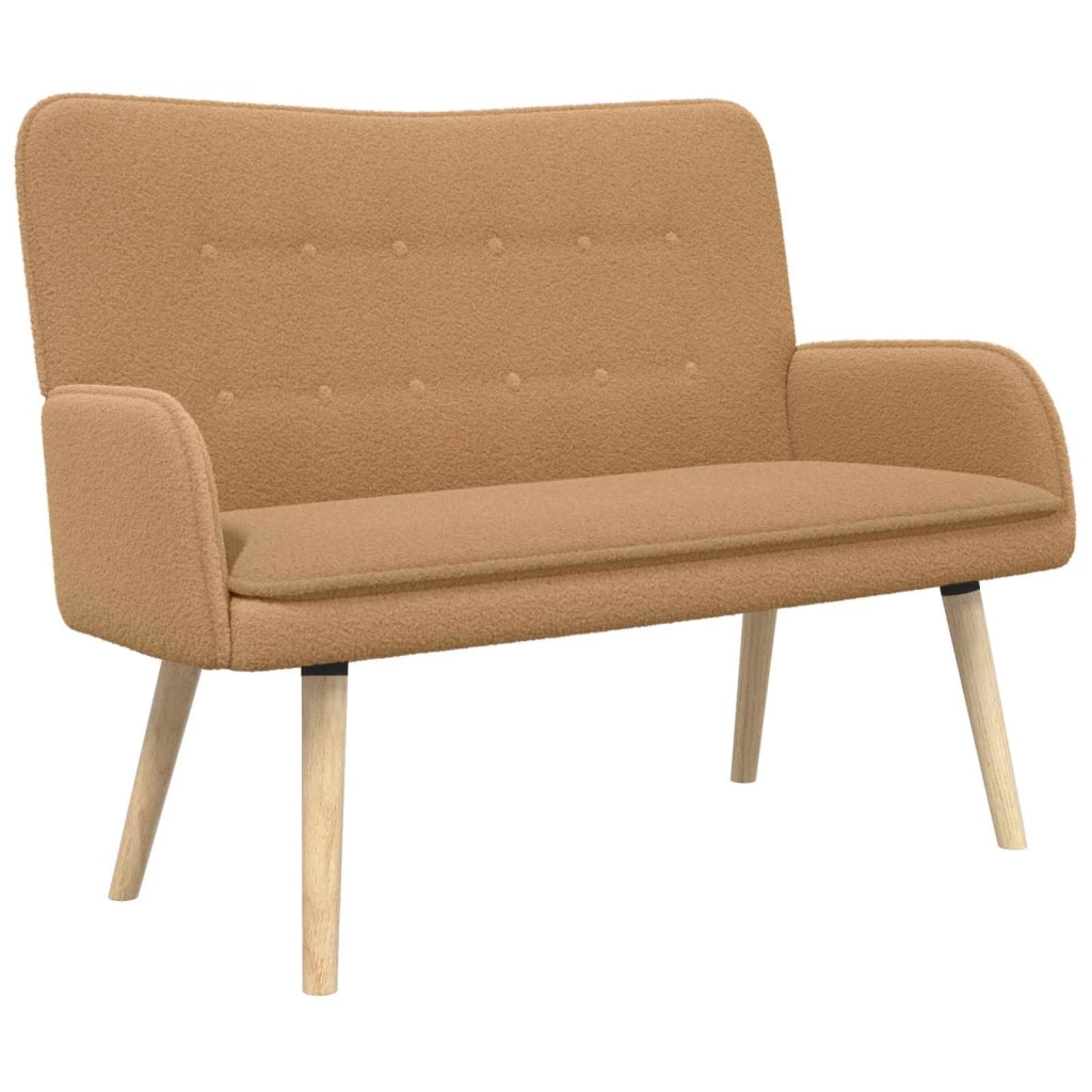 Divano a 2 Posti Beige 115 x 61 x 87 cm Bouclé 42028928