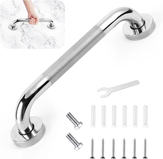 Maniglia antiscivolo in acciaio inossidabile - Maniglia di sicurezza per anziani, donne incinte e bambini - 30 cm - Adatto per bagno, cucina, camera da letto e zona notte