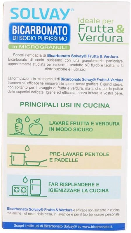 SOLVAY BICARBONATO DI SODIO IN GRANULI PER USO ALIMENTARE E DOMESTICO 400 GR