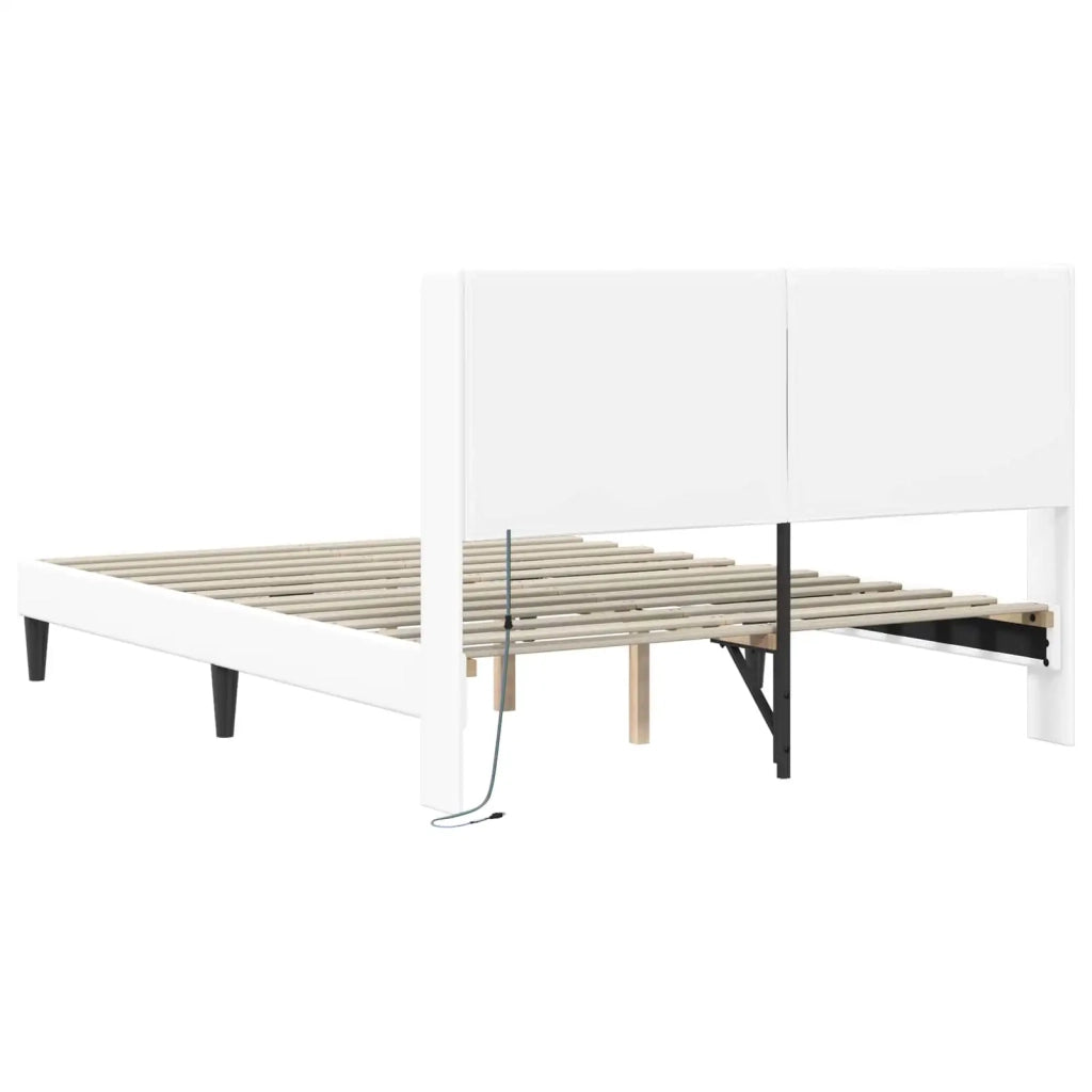 Struttura del letto con testiera Bianco 120 x 200 cm Similpelle