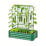 Fioriera rialzata con griglia 120x60x150 cm in metallo verde per terrazza