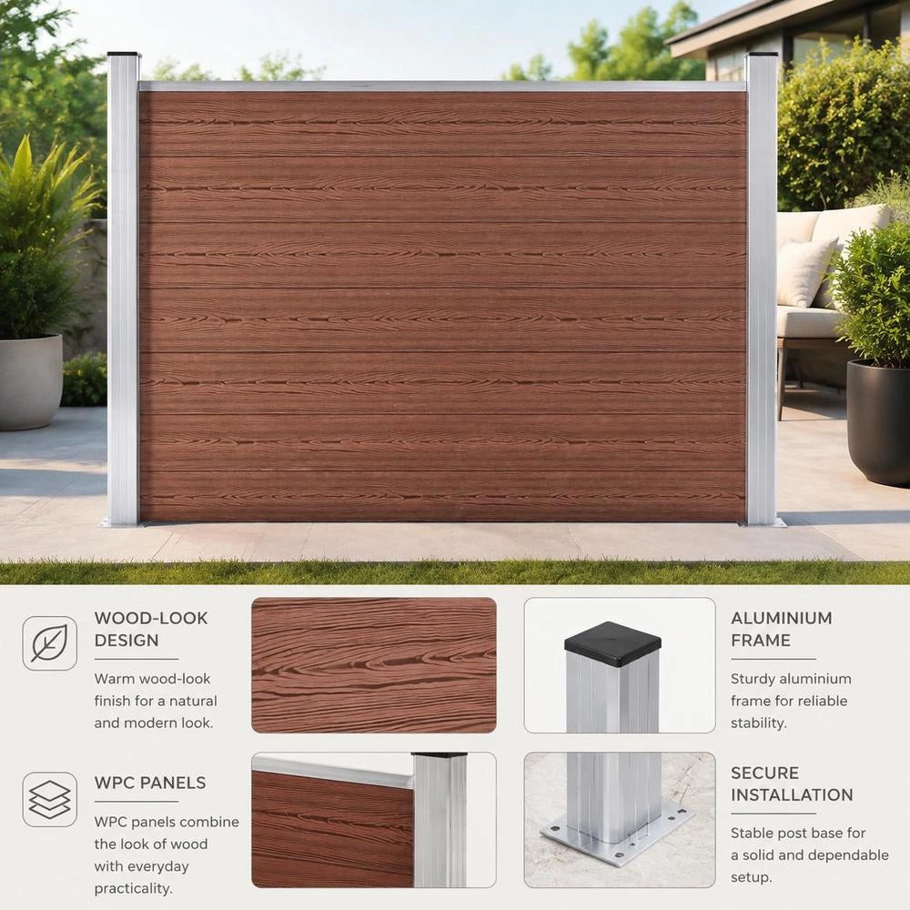 Fence Element WPC 180x146 Cm Brown