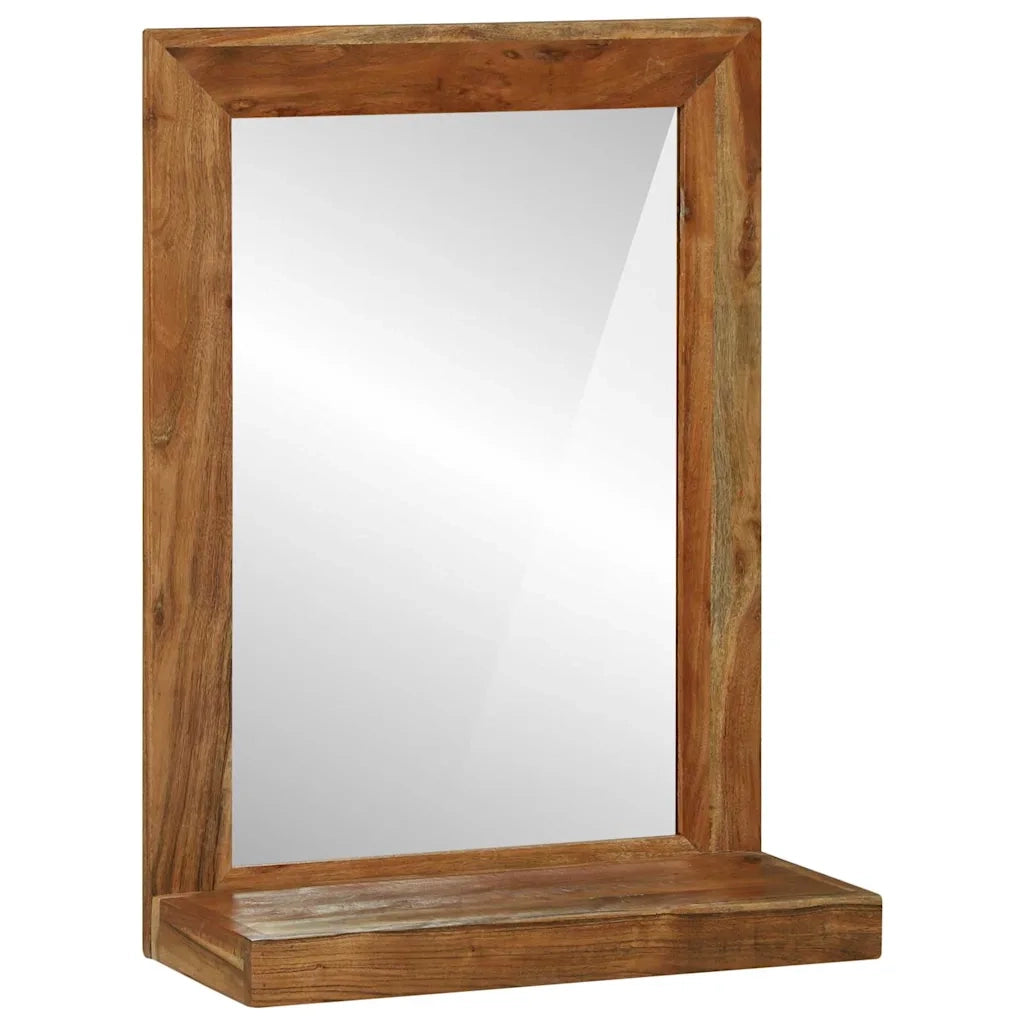 Specchio da bagno Rettangolare Marrone Legno di Acacia Massello 4016738