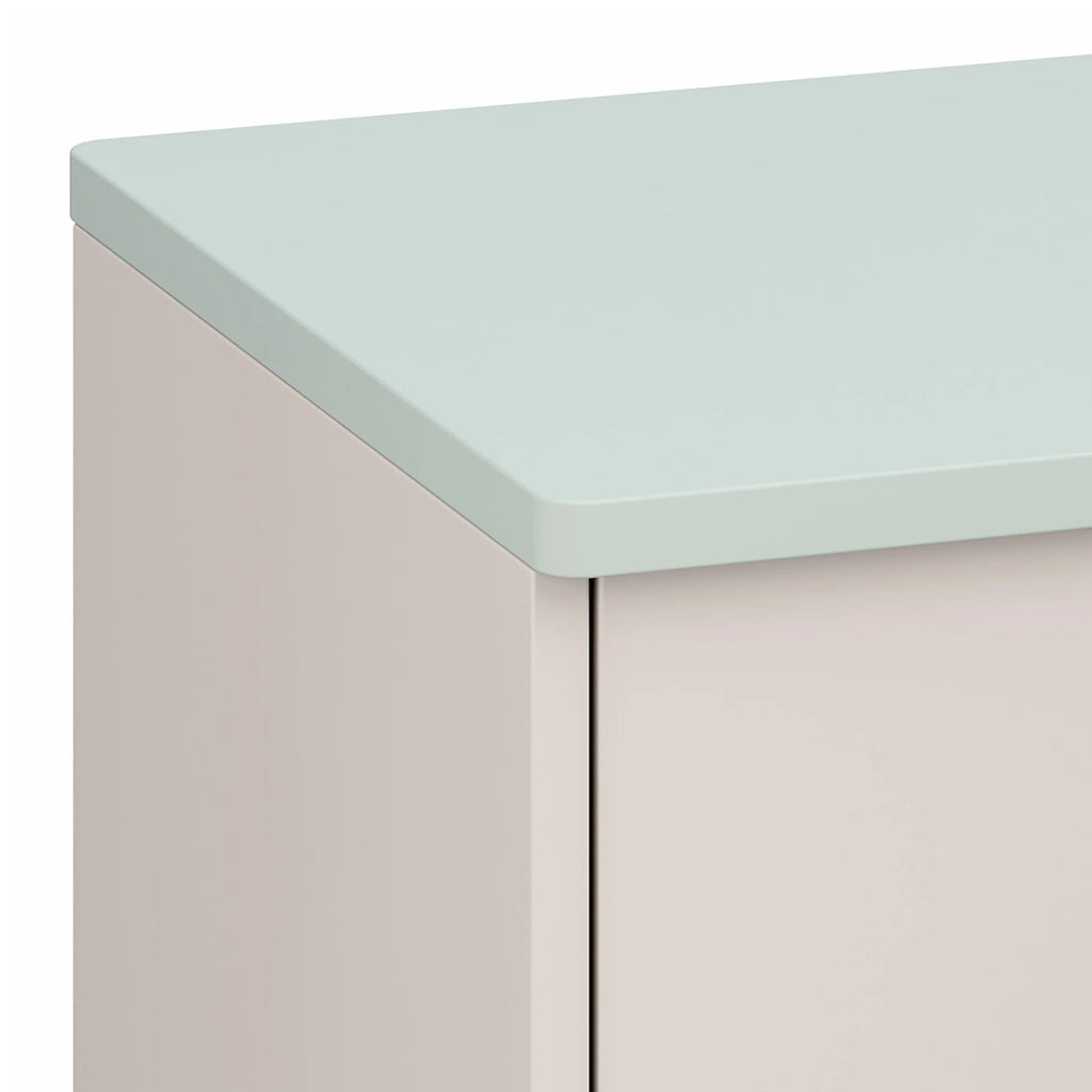 Cassettiera pratico mobile contenitore per ingresso soggiorno cameretta 62 x 38 x 30 cm bianco verde menta 03_0009311