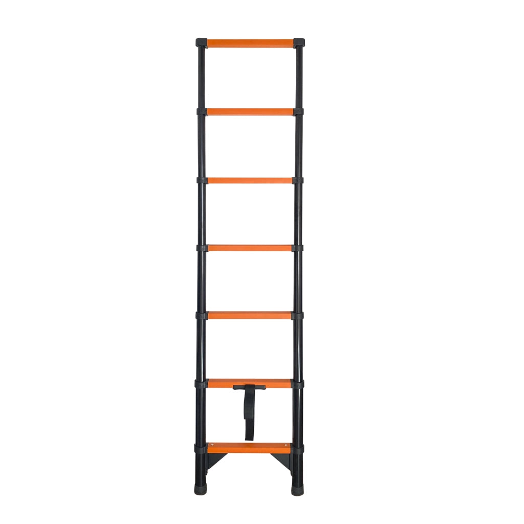 Scala telescopica estensibile in acciaio al carbonio Nyana Tools – 3,8 m – Certificazione EN-131 – Piedini antiscivolo e blocco di sicurezza