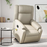 Poltrona Alzapersona Elettrica Reclinabile Crema in Similpelle 3205172