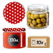 KADAX 10x Barattolo di vetro 330 ml Marmellata di miele Coperchio Fi82