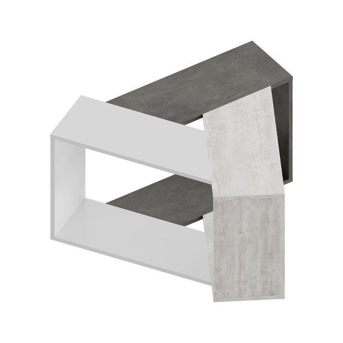 Tavolino da Soggiorno 100x98x52 cm in MDF Trio Cemento Bianco