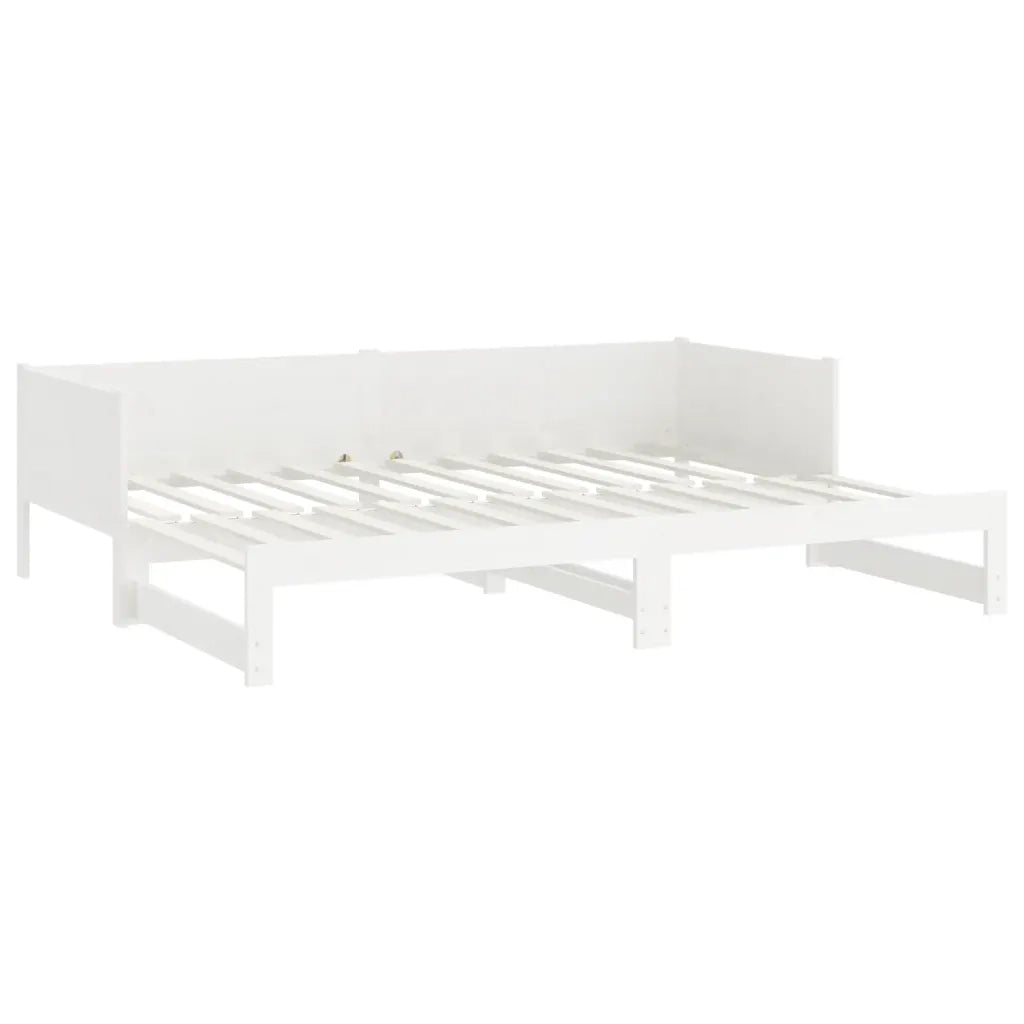 Dormeuse Estraibile Bianca Legno Massello di Pino 2x(90x190) cm cod mxl 58479