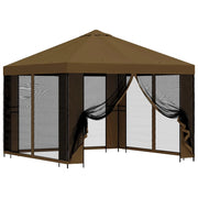 Gazebo | Pergolato da giardino con pareti laterali 3 x 3 m Tortora