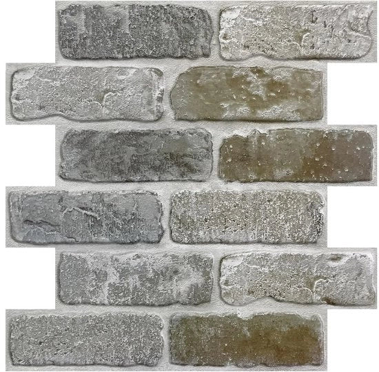 Pannelli da parete 3D in stile pietra, 10 pezzi, 30 x 30 cm, rivestimento da parete in stile pietra, impermeabile PVC, pietra da parete autofissante per soggiorno, camera da letto, cucina, camino, decorazione interna