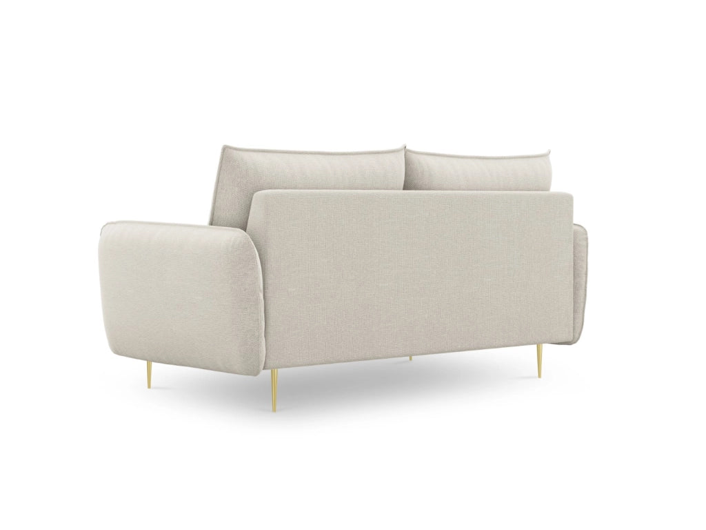 Cosmopolitan Design - Divano "Vienna" 2 posti in tessuto strutturato beige chiaro 
