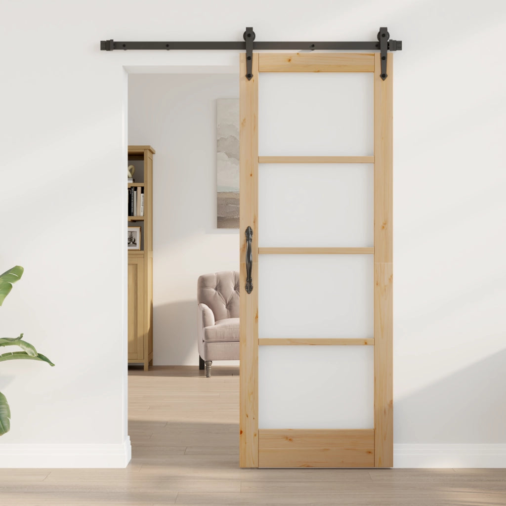 porta interna con vetro "ORKDAL" 73,5x198,5x4 cm in legno massello di pino