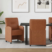 Sedie da Pranzo con Ruote 2 pcs Marrone 57 x 67 x 95 cm 42017840